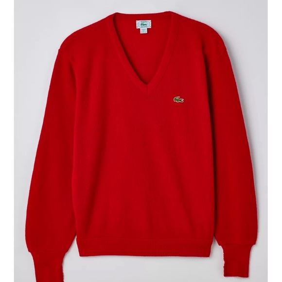 Lacoste Tops - Vintage Red Lacoste Sweater
